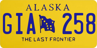 AK license plate GIA258
