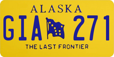 AK license plate GIA271