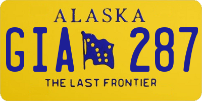 AK license plate GIA287