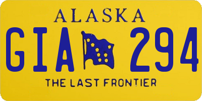 AK license plate GIA294