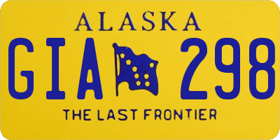 AK license plate GIA298
