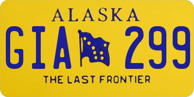 AK license plate GIA299
