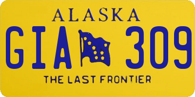 AK license plate GIA309