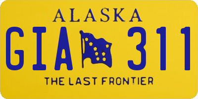 AK license plate GIA311
