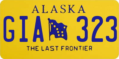 AK license plate GIA323