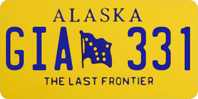 AK license plate GIA331