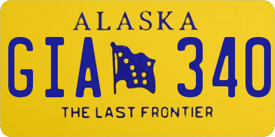 AK license plate GIA340