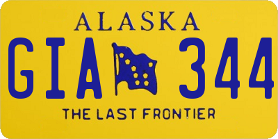 AK license plate GIA344