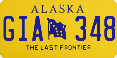 AK license plate GIA348