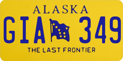 AK license plate GIA349