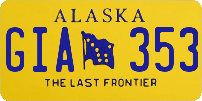 AK license plate GIA353