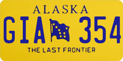 AK license plate GIA354