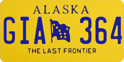 AK license plate GIA364