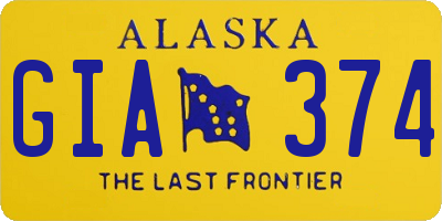 AK license plate GIA374