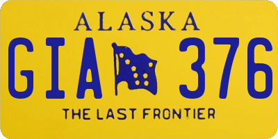 AK license plate GIA376