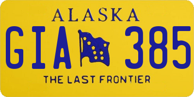 AK license plate GIA385