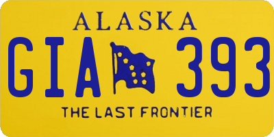 AK license plate GIA393