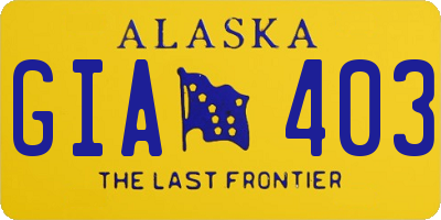 AK license plate GIA403