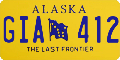 AK license plate GIA412