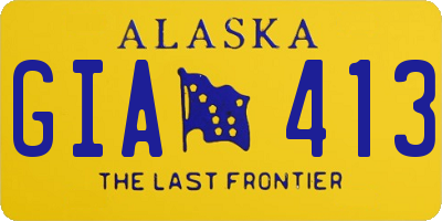AK license plate GIA413