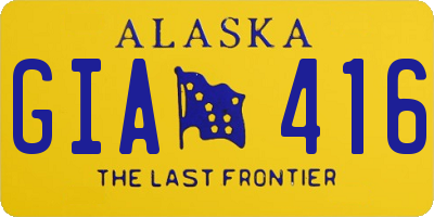AK license plate GIA416