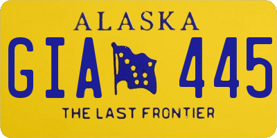 AK license plate GIA445