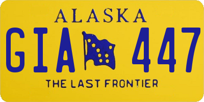 AK license plate GIA447