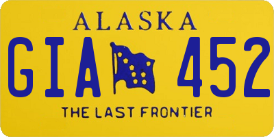 AK license plate GIA452