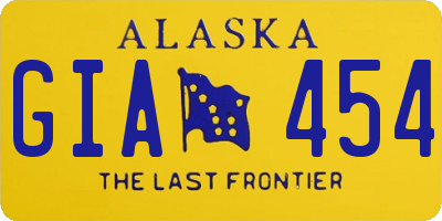 AK license plate GIA454