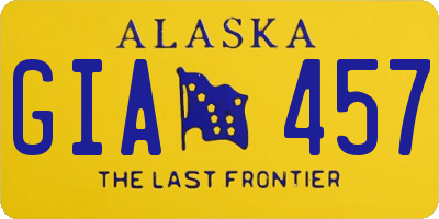 AK license plate GIA457