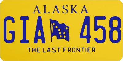 AK license plate GIA458