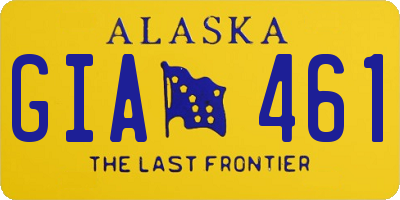 AK license plate GIA461