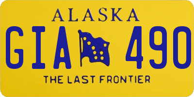 AK license plate GIA490