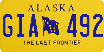 AK license plate GIA492