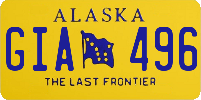 AK license plate GIA496