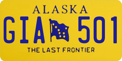 AK license plate GIA501