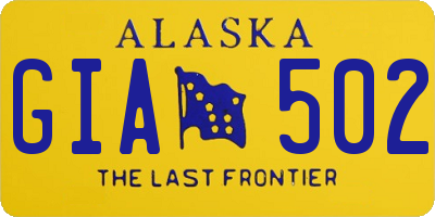 AK license plate GIA502
