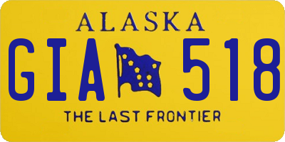 AK license plate GIA518