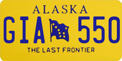 AK license plate GIA550