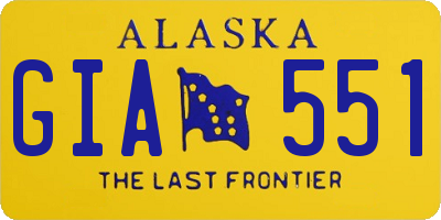 AK license plate GIA551