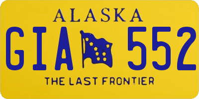 AK license plate GIA552