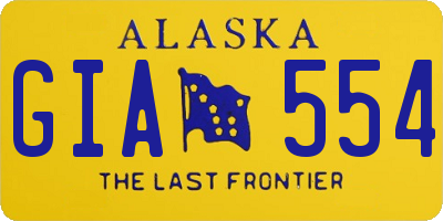 AK license plate GIA554