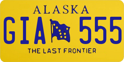 AK license plate GIA555