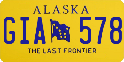 AK license plate GIA578