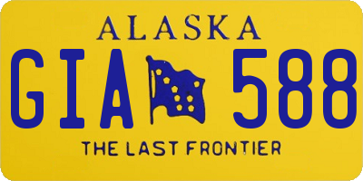 AK license plate GIA588