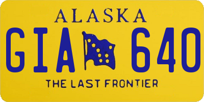AK license plate GIA640