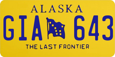 AK license plate GIA643