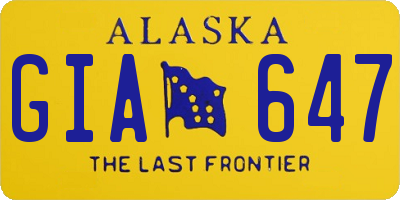 AK license plate GIA647