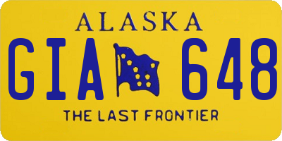 AK license plate GIA648