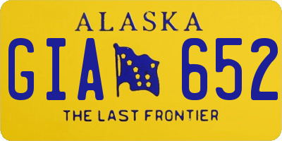 AK license plate GIA652